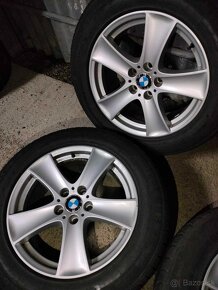 Zimné 7mm 4ks alu disky orig. BMW 5x120 r18 pneu 255/55 R18 - 4