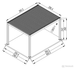 Pergola Bioklimatická 3x4 elektrický - 4