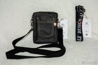 Pánska crossbody taška OSKAR čierna – z prateľného papiera - 4