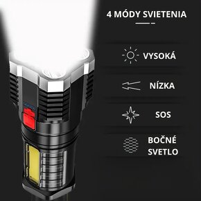 Prenosná LED baterka, 4 režim - 4