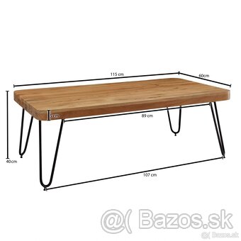 Konferenčný stolík akacia 115 cm - 4