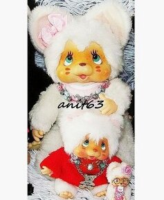 Retro vzácná Nyamy monchhichi MAXI mončičák 35 cm. Rok 1979 - 4