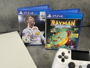 Playstation 4 500GB biele, 2 ovládače a hry Fifa 18 a Rayman - 4