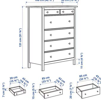 Hemnes IKEA 6 zásuvkova komoda - 4