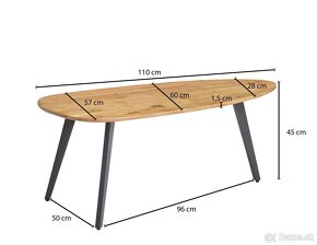 Konferenčný stolík akazia 110 cm - 4