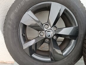 ALU disky Škoda 5x112 r16 ET43 zimné gumy 215/60 R16 - 4