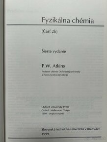 Predám vysokoškolsé učebnice fyzikálnej chémie v slovenčine - 4