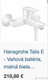 Bateria vaňova biela matna hansgrohe talis nova nepouzta - 4