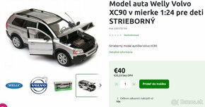 Predám model Welly Volvo XC90 v mierke 1:24.  Cena: 26€ - 4