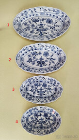 Originál cibuľový porcelán - Misy, podnos a tortový tanier - 4