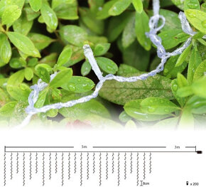 Vianočné osvetlenie 5m + 3m kábel - 4