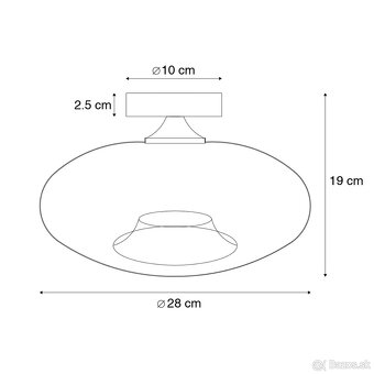 stropna lampa s dymovym sklom - 4