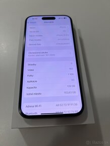 iPhone 15 pro 128 GB , Natural Titanium / záruka 1.2026 - 4