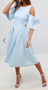 Bledomodré midi šaty ASOS - veľ. 34 / XS - 4