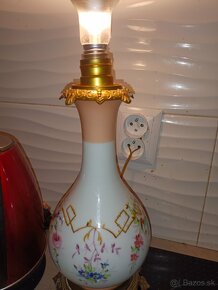 Lampa stolní porcelán mosaz, Francie - 4