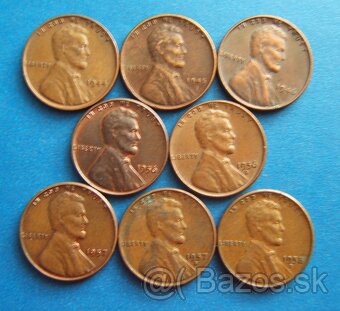 mince USA - 1 CENT LINCOLN sady 1910-1958 a kusovky po 1961 - 4