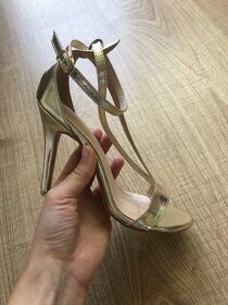 strieborno-zlaté sandálky - 4