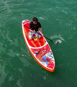 nový nepoužitý Paddleboard 350cm 160kg oranžový KOI dizajn - 5