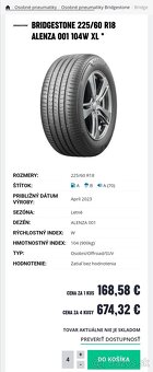 NOVÉ 225/60 r18 104W BRIDGESTONE, DOT2024 - 5