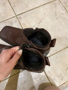 Zachovalé pánske zateplené topánky z pravej kože - 5