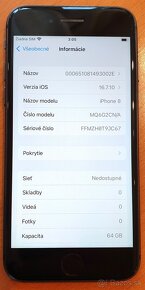 zachovalý iPhone 8 64 GB 100% baterka - 5