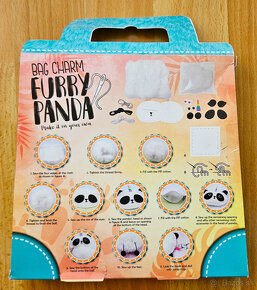 Furry Panda Bag Charm - DIY privesok na tasku - 5