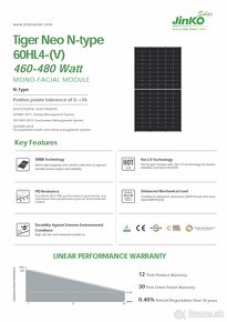 SOLÁRNE FOTOVOLTAICKÉ PANELY Jinko 480Wp čierný rám N-TYPE - 5