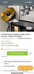 Priemyselná stojaca lampa statív čierna - 5