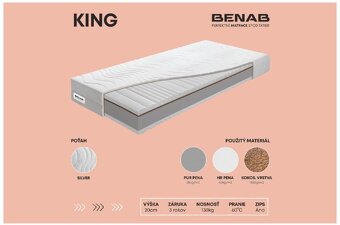 Matrace Benab King silver 80x200cm vyska:20cmtuhost 3/4 z 5 - 5