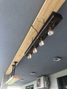Závesné drevene svietidlo , lampa , luster - 5