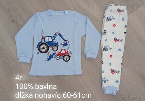 Dvojdielne bavlnené pyžamo s motívom traktor bager hasič 4-5 - 5