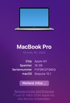 Predám Macbook Pro 13" M1 (2020) 16/256GB - 5