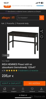 Ikea hemnes čierny stôl - 5