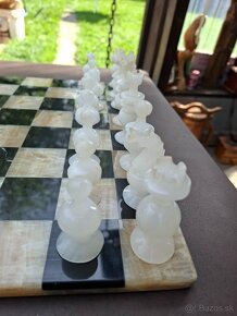 Predám staré šachy mramor Onyx Alabaster rozmer je na fotkác - 5