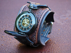 Steampunk vreckové/náramkové hodinky - 5