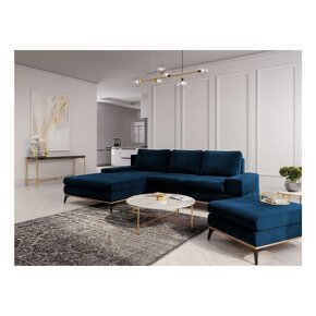 Tmavomodrá zamatová pohovka - Značka Windsor & Co Sofas - 5