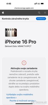 iPhone 16 Pro 256 gb Black Titanium - nerozbalený , zaruka - 5