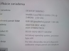 rozpredám na diely funkčný notebook Hp elitebook 820 g3 - 5