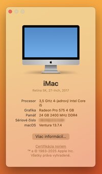 iMac 27” Mid 2017 5K, 24 GB RAM, 1TB NVMe Flash HD, apple KB - 5