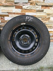 Predám plechové disky + pneu 195/65 R15 - 5