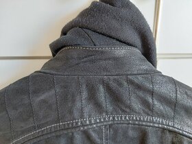 Kožená bunda s kapucou pánska - 5