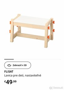 Detský Stôl a lavica FLISAT IKEA (+2 škatule TROFAST) - 5