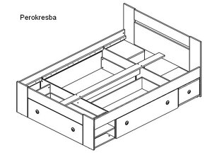 Posteľ 180x200 Dub sonoma/biela - 5