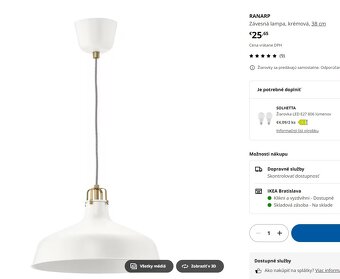 Ikea RANARP závesná lampa (úplne nová) - 5