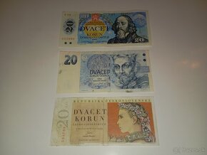 BANKOVKY 20 KČS 1949-1994, 3 RŮZNÉ EMISE, PĚKNÉ STAVY - 5