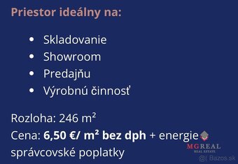 Skladovo - výrobné priestory / showroom 246m2, Vajnorská ul. - 5