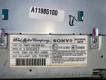 SONY - FORD Focus, Modeo, Galaxy ( MP3, 6CD changer). - 5