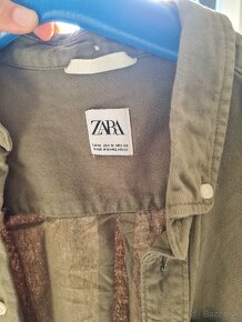 Khaki ZARA vrchná košeľa veľ M - 5