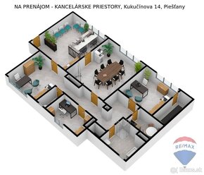 Kancelárske priestory v centre mesta 115 m2 na prenájom - 5