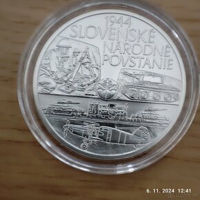 Predám striebornú zberateľskú euromincu 10e SNP BK+Proof - 5